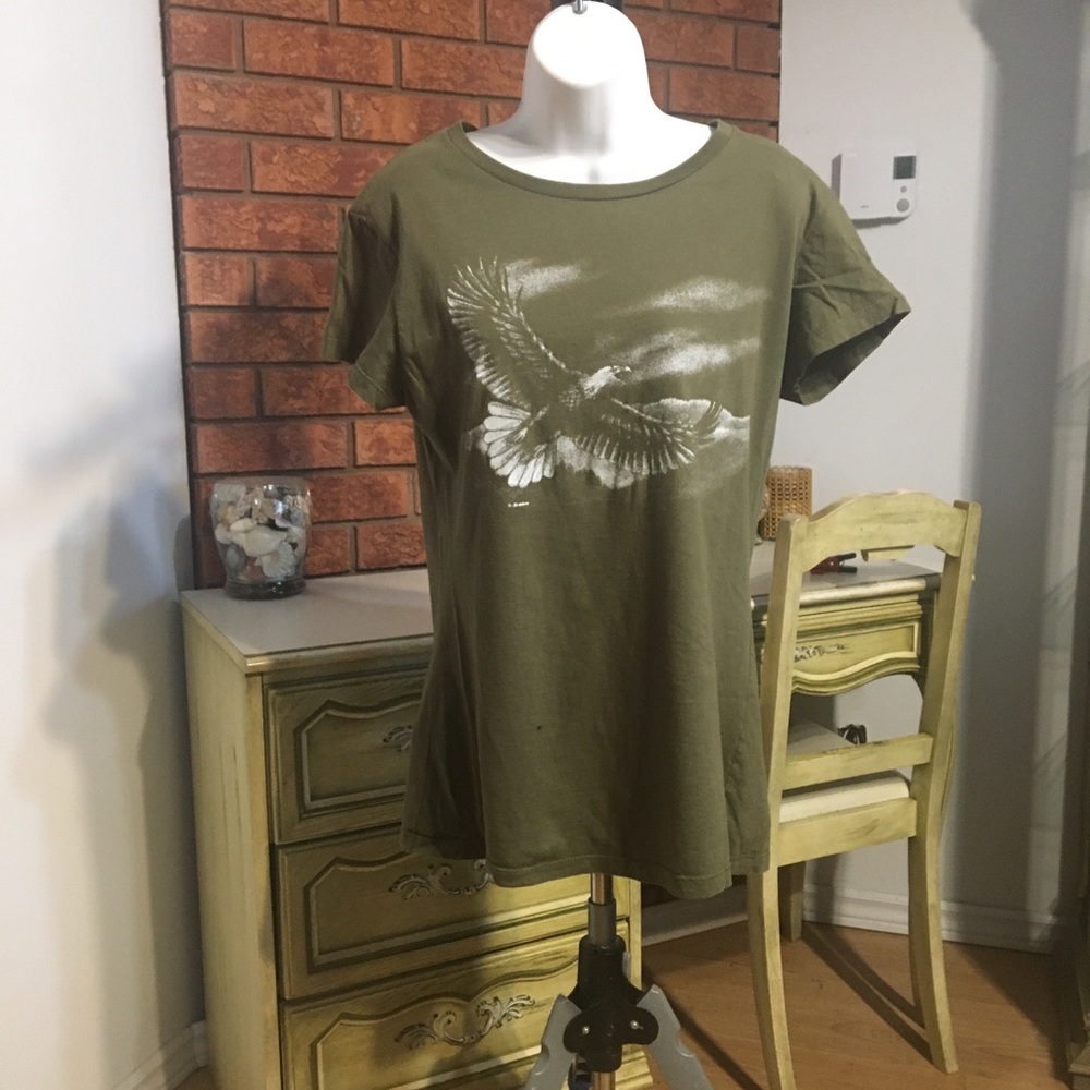 Vintage green khaki eagle t-shirt